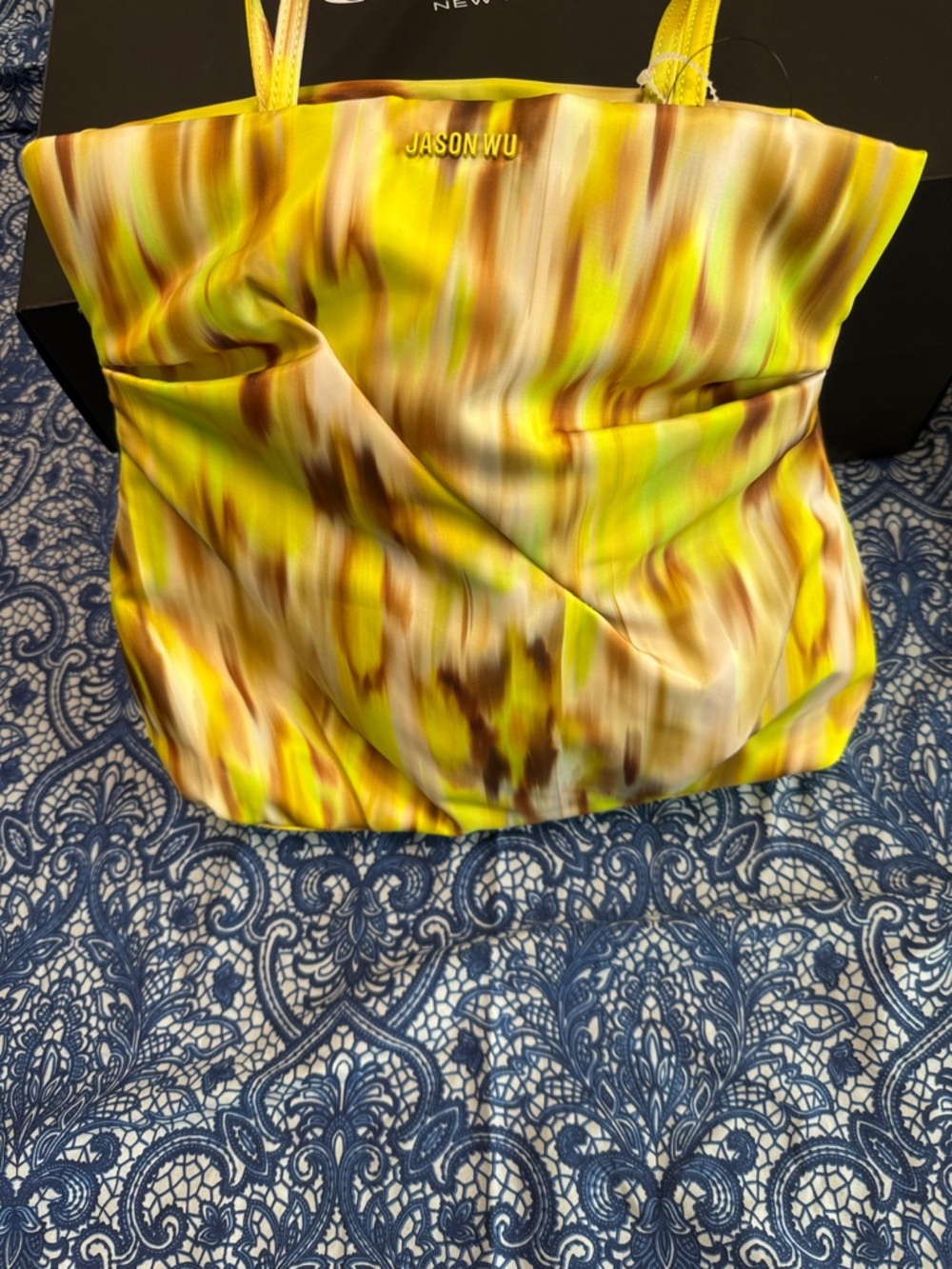 Jason Wu Yellow Multi-Color Satin Shoulder Bag